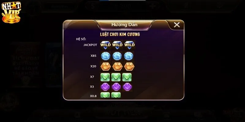 Luật chơi Kim Cương mini game